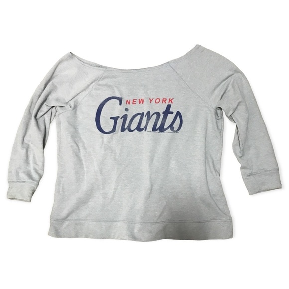 NFL Tops - NFL New York giants 3/4 sleeve gray shirt